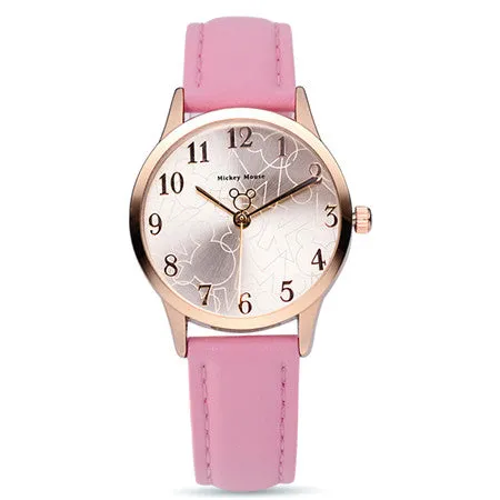 Luxury Leather Mickey Mouse  Ladies Watch