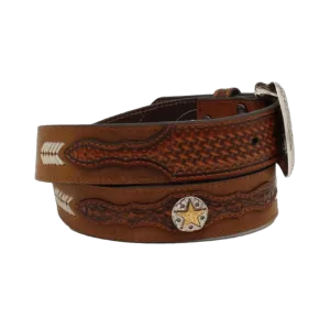 M&F Mens Ariat Basketweaved Arrow Laced Belt