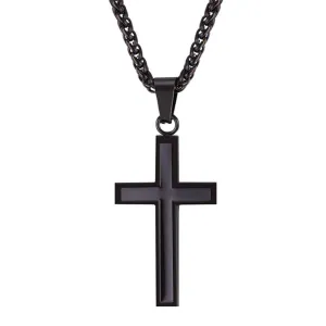 Men's Christian Necklace <br> Black Cross