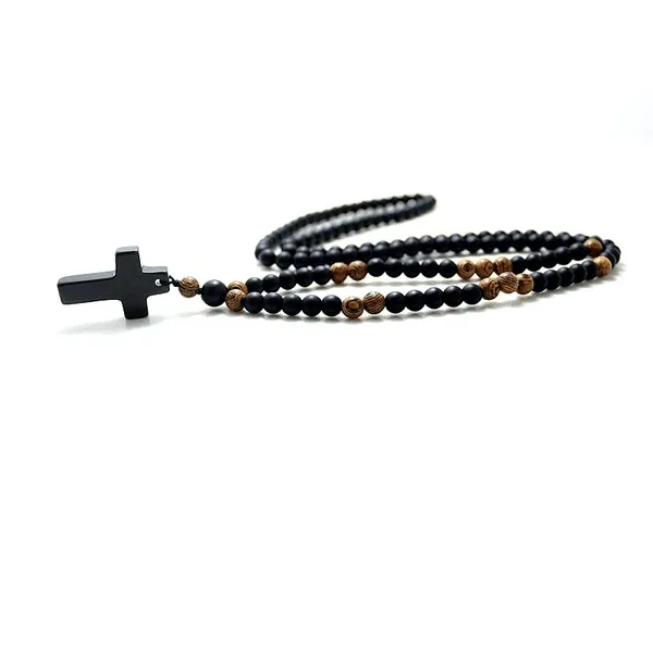 Men's Christian Necklace <br> Rosary Bead