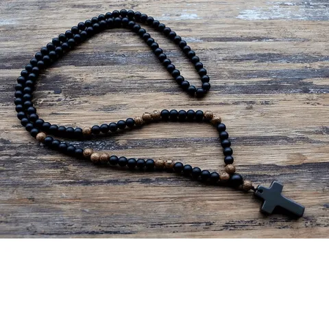 Men's Christian Necklace <br> Rosary Bead