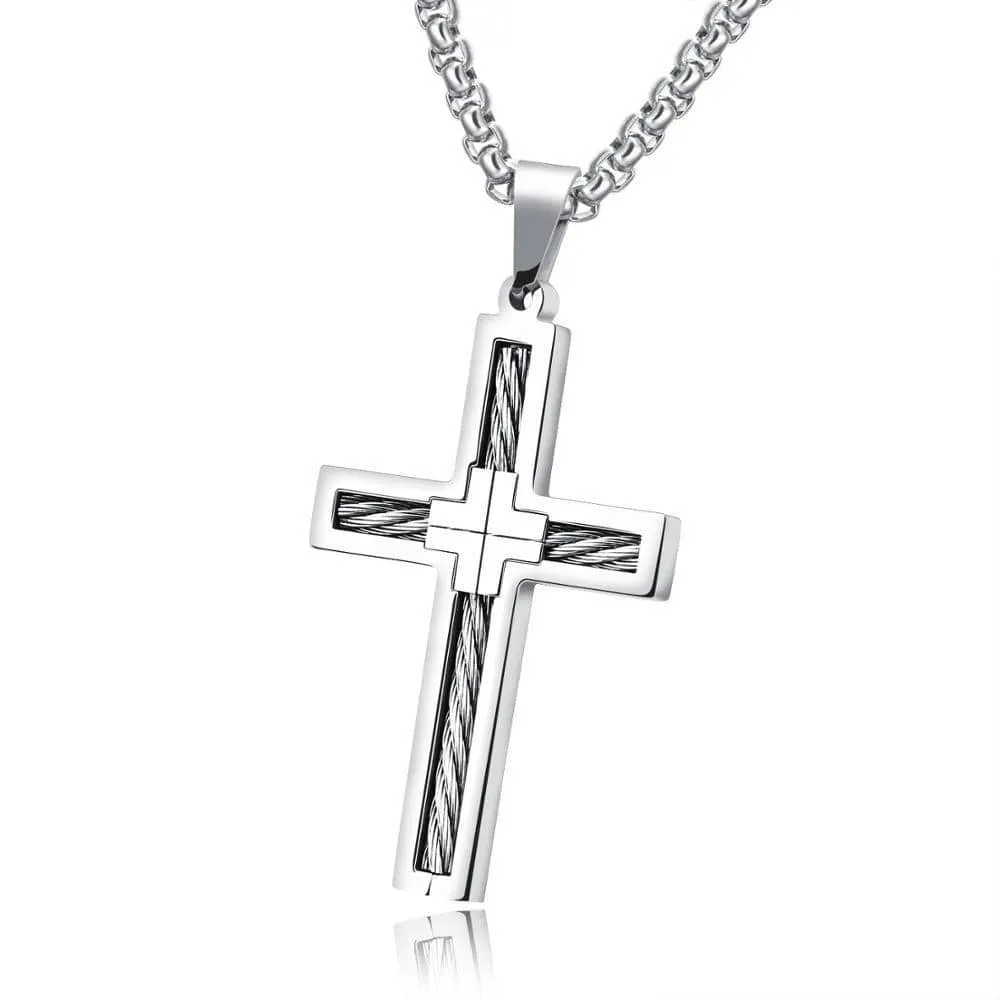 Men's Christian Necklace <br> Wire (Steel)