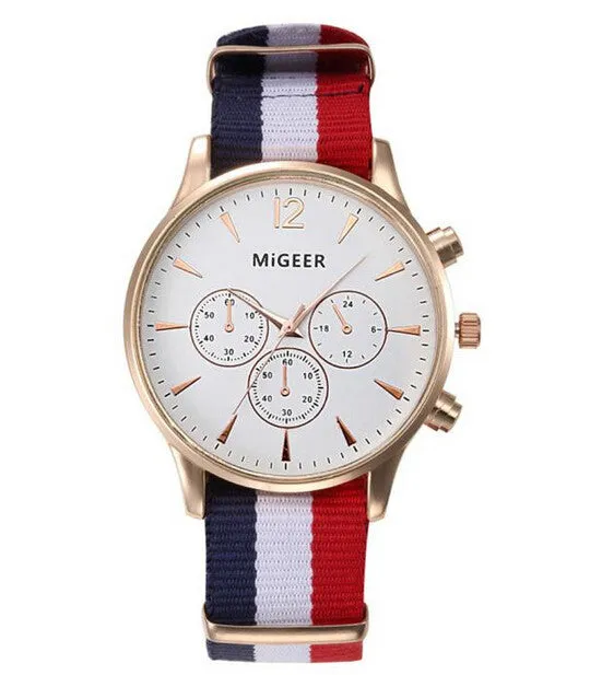 MIGEER Fashion Black & White Strap Watch Men Quartz Watch Casual Males Sport Business Wrist Men Watch,relogio masculino 0000