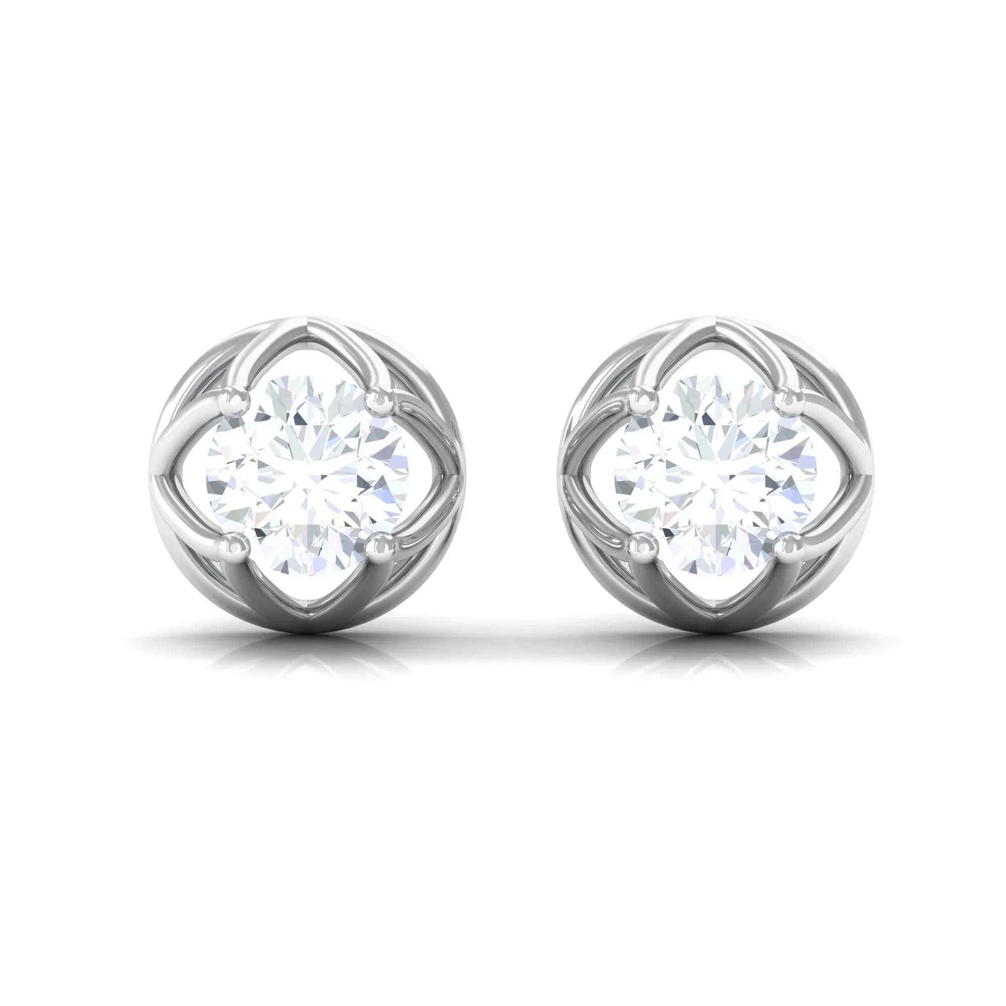 Moissanite Flower Stud Earrings