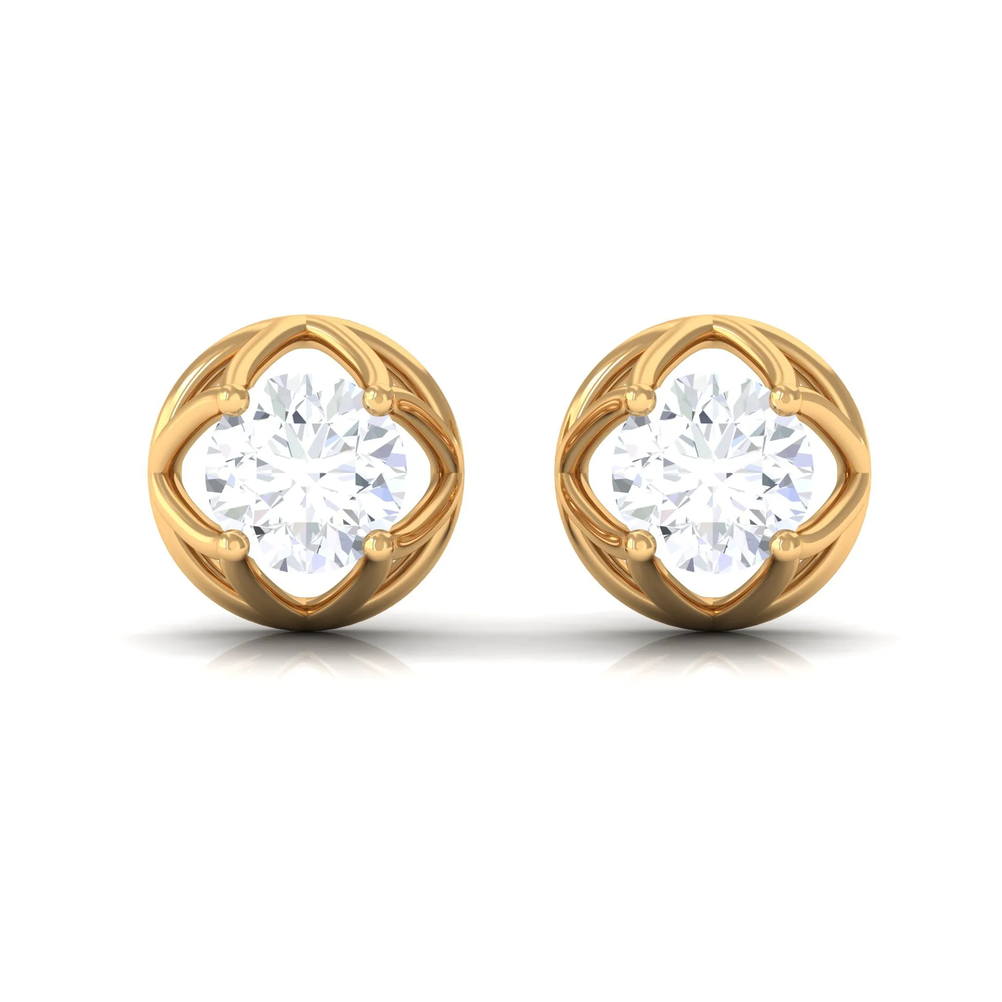 Moissanite Flower Stud Earrings