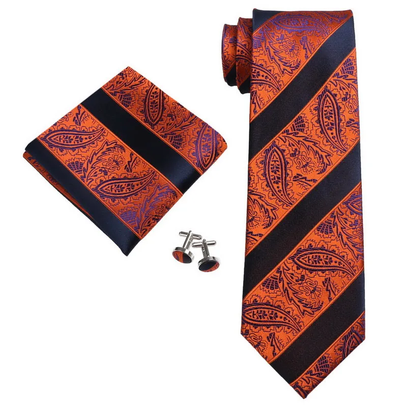 Navy and Orange Necktie Set JPM18E19