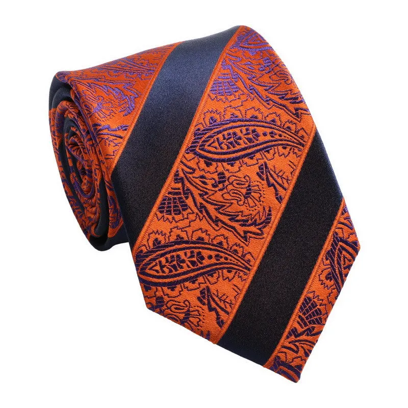 Navy and Orange Necktie Set JPM18E19