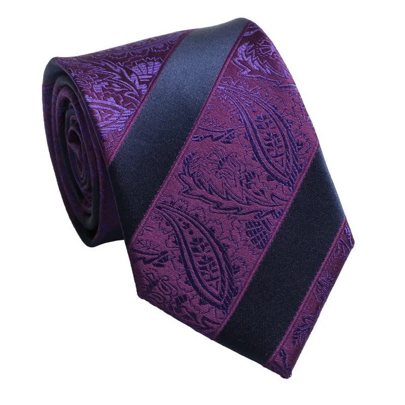 Navy and Purple Silk Necktie JPM18E17