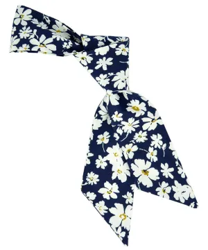 Navy and White Daisy Women's Hair Tie