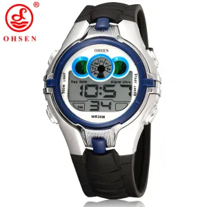 OHSEN Boys Kids Children Digital Sport Watch Alarm Date Chronograph LED Back Light Waterproof Wristwatch Student Clock AS21