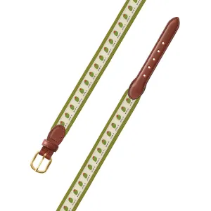 Olive U on Green Bespoken Motif Children's Belt