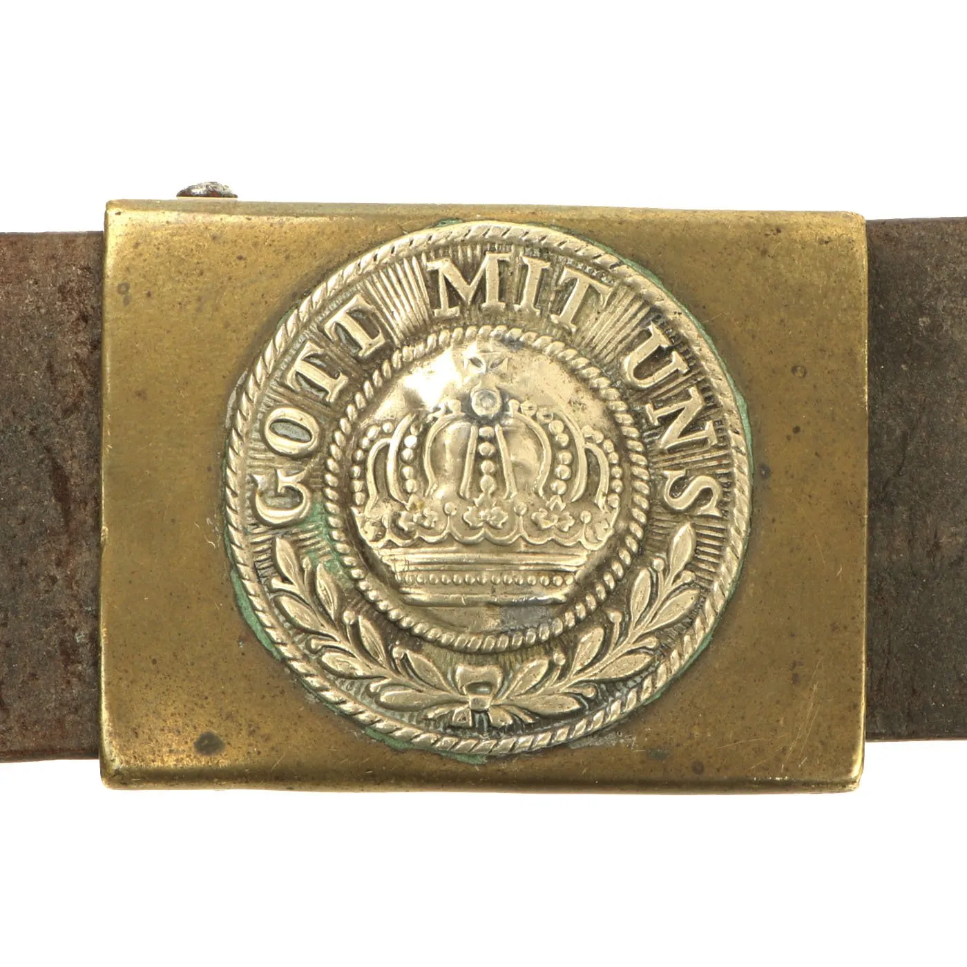 Original Imperial German WWI Hate Belt with Gott Mit Uns Prussian Buckle & 23 Attached Items