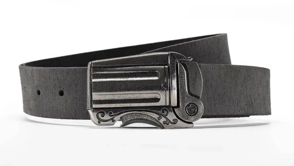 Outlaw Gun Buckle on Western Leather Belt