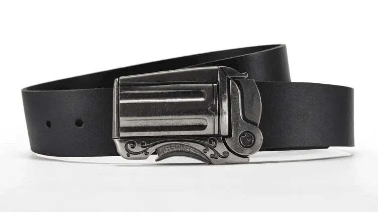 Outlaw Gun Buckle on Western Leather Belt