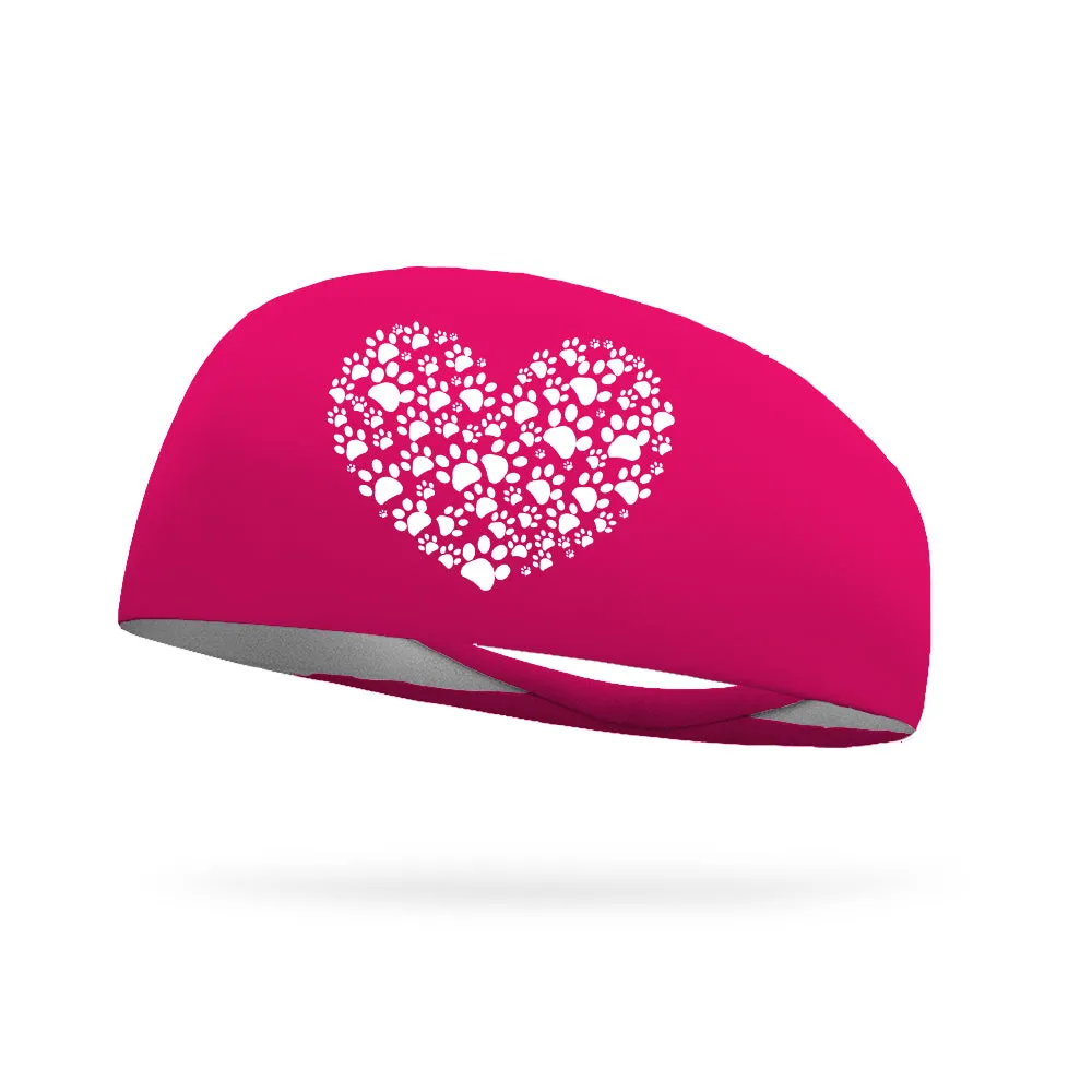 Paw Heart Wicking Performance Headband