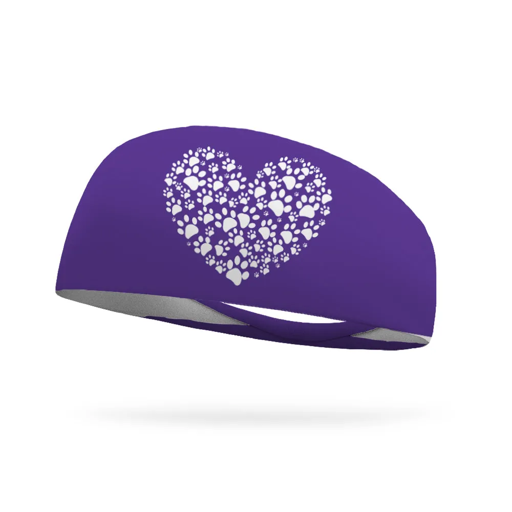 Paw Heart Wicking Performance Headband