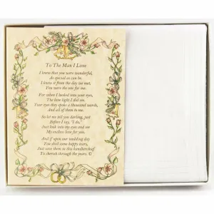 Personalized From the Bride to the Groom Poetry Wedding Handkerchief