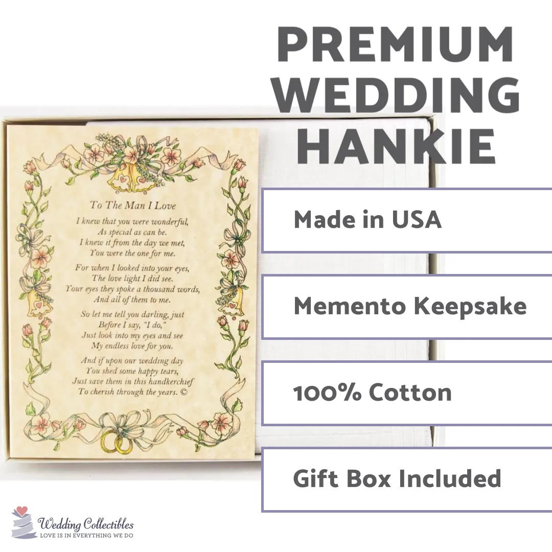 Personalized From the Bride to the Groom Poetry Wedding Handkerchief