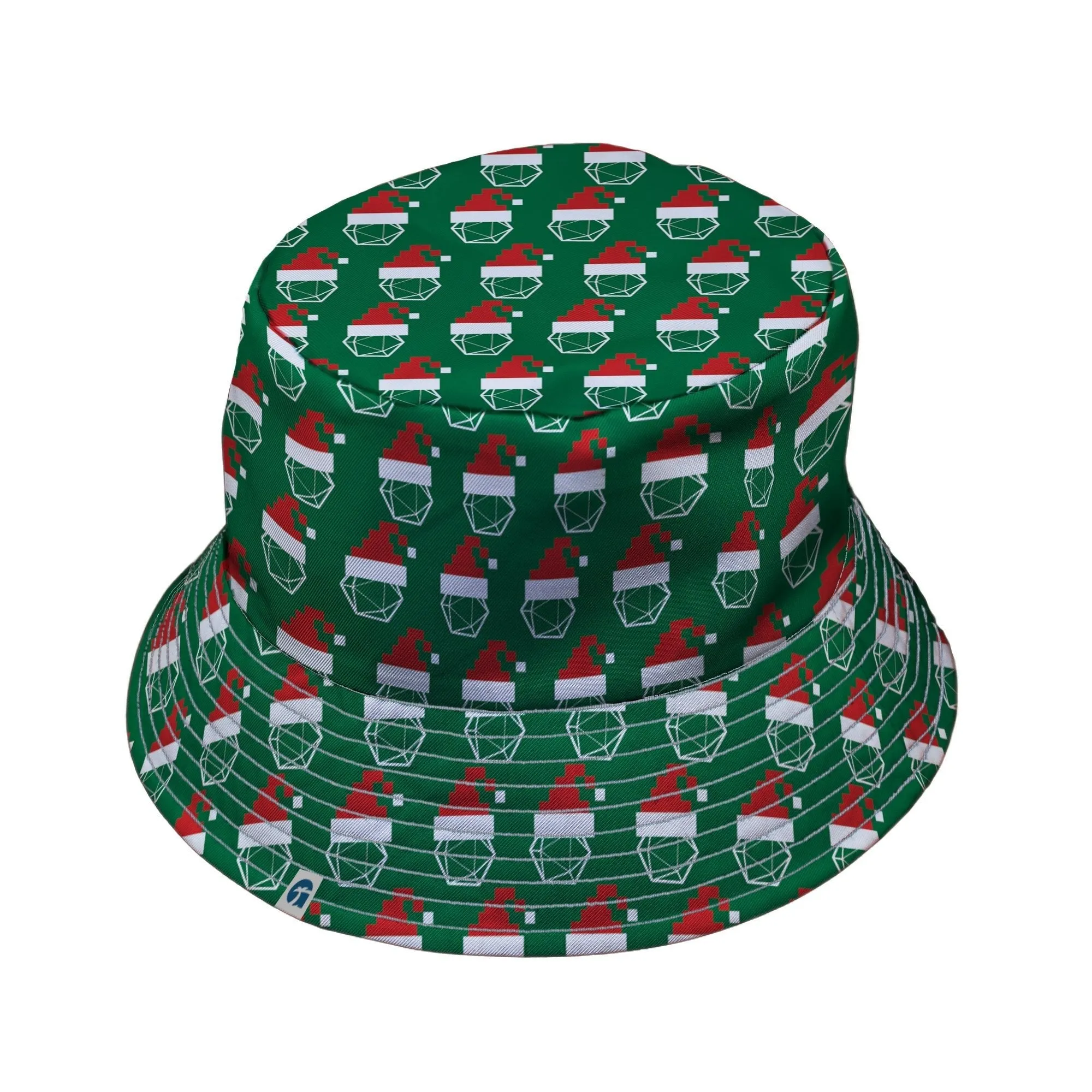 Pixel Santa Hats Dice Bucket Hat