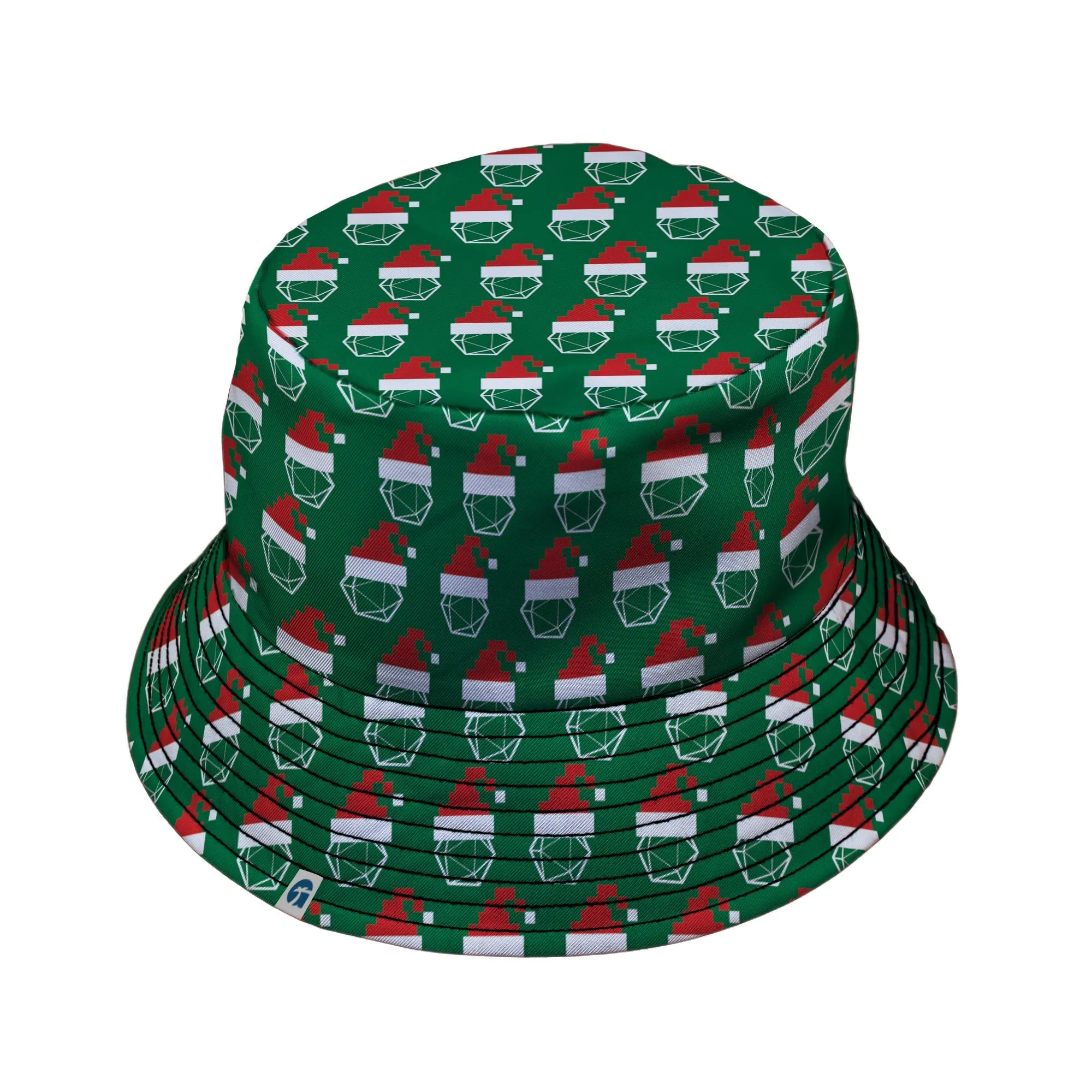 Pixel Santa Hats Dice Bucket Hat