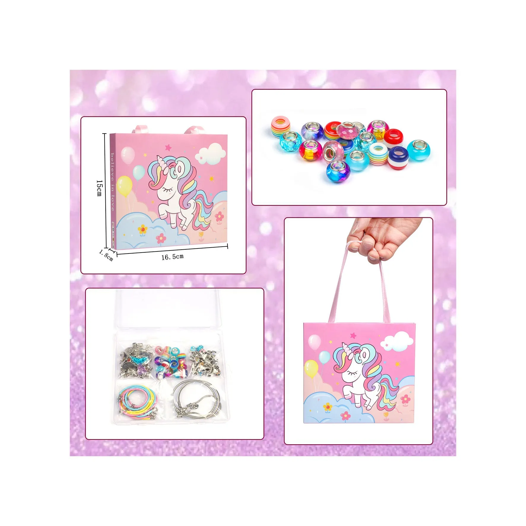 Poppy Crafts Jewellery Making Kit  - Pink Unicorn  #6*