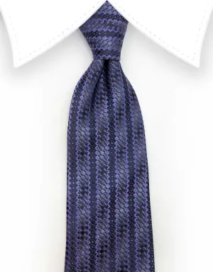 Purple Patterned Striped Men's Necktie