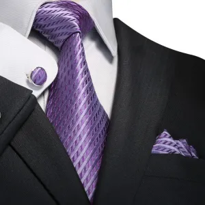 Purple Silk Necktie Set JPM18645