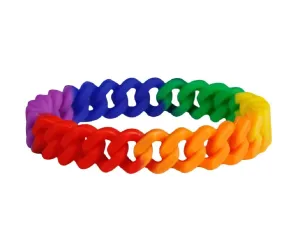 Rainbow Chain Link Silicone Bracelets