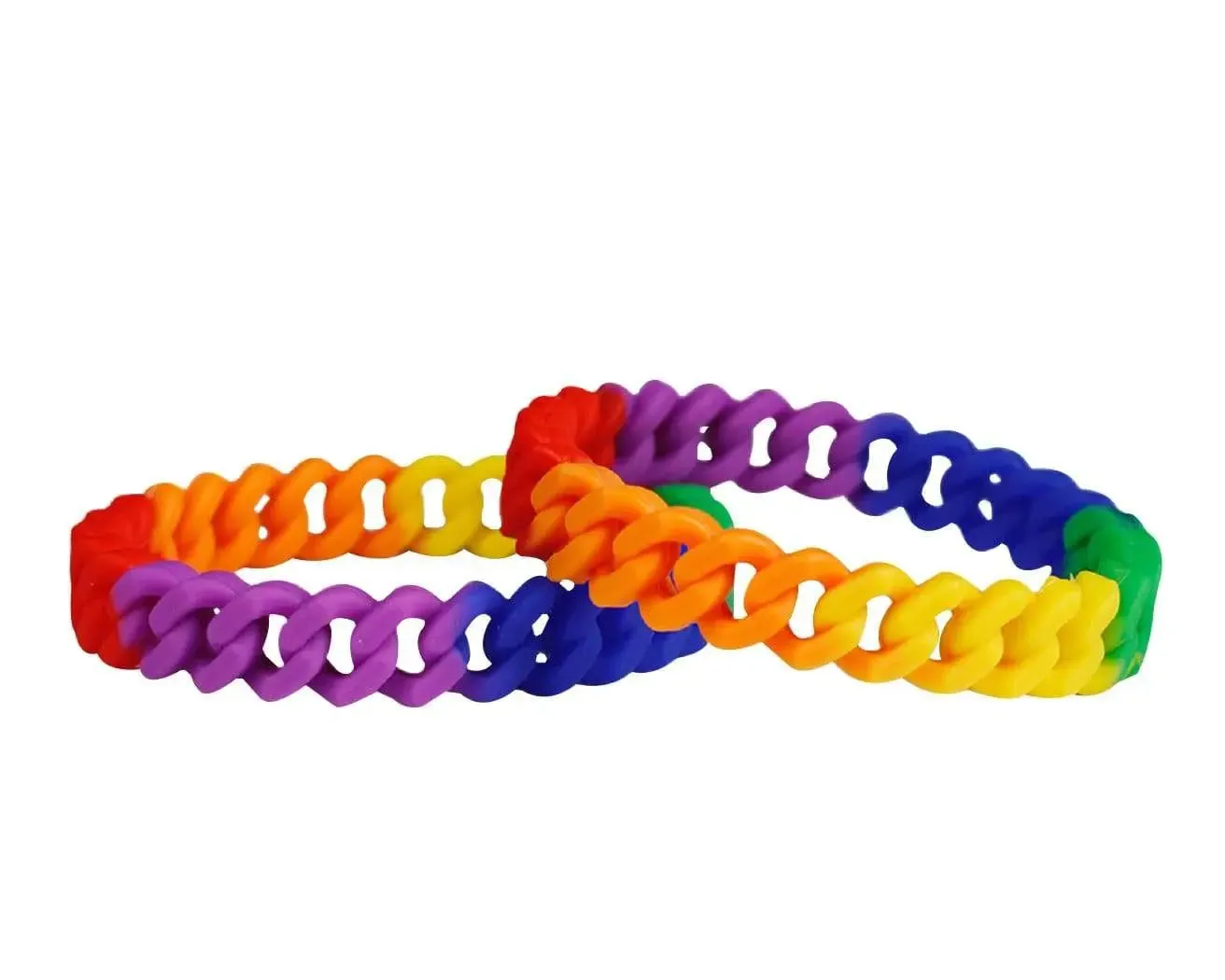 Rainbow Chain Link Silicone Bracelets