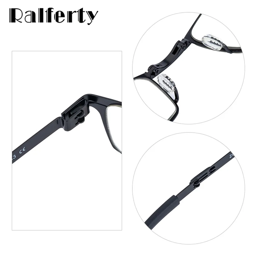 Ralfterty Unisex Full Rim Small Square Alloy Folding Hyperopic Folding Reading Glasses D827