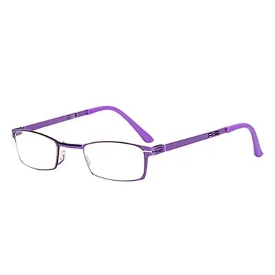 Ralfterty Unisex Full Rim Small Square Alloy Folding Hyperopic Folding Reading Glasses D827