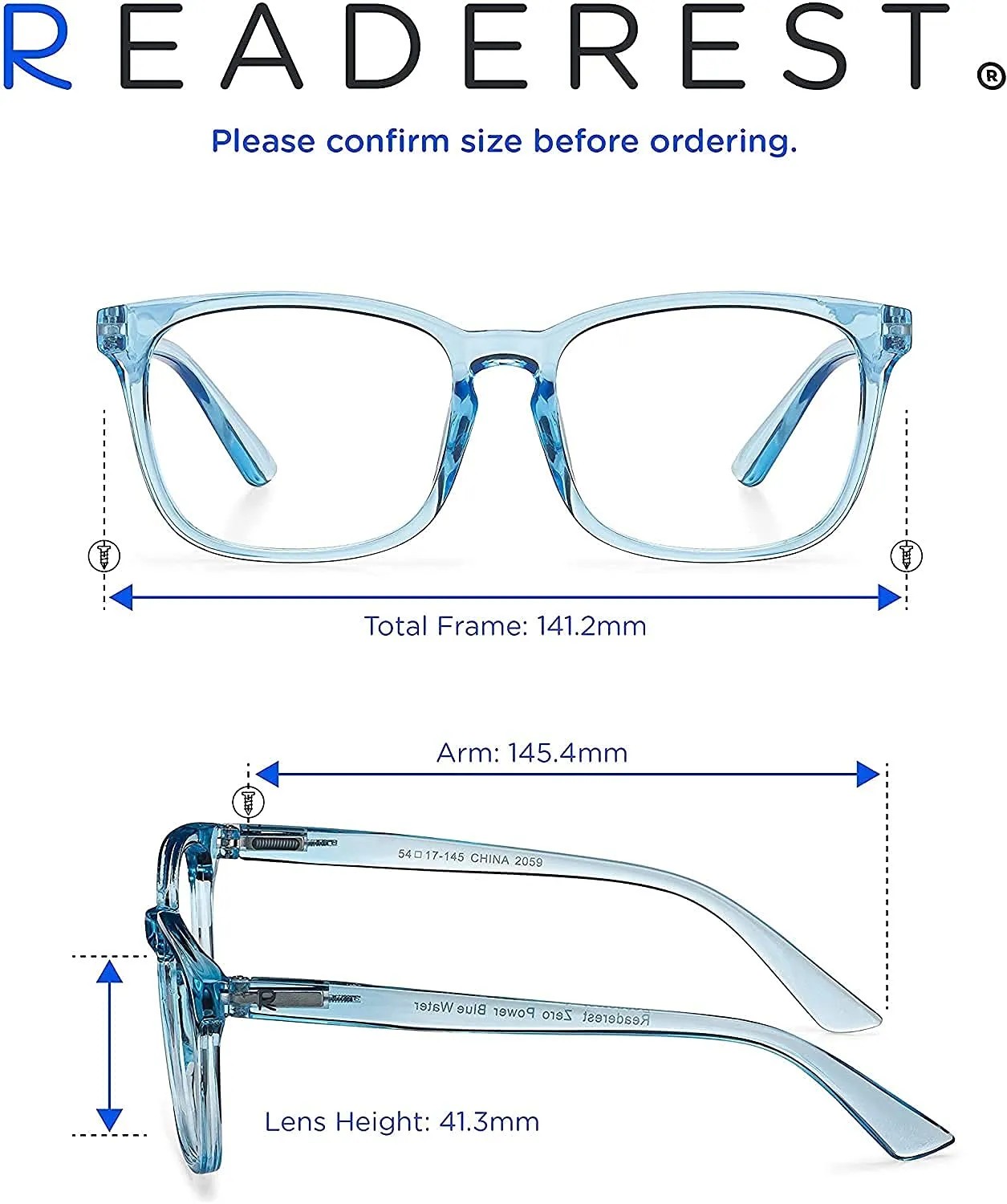 Readerest blue-light-blocking-reading-glasses-light-blue-0-25-magnification