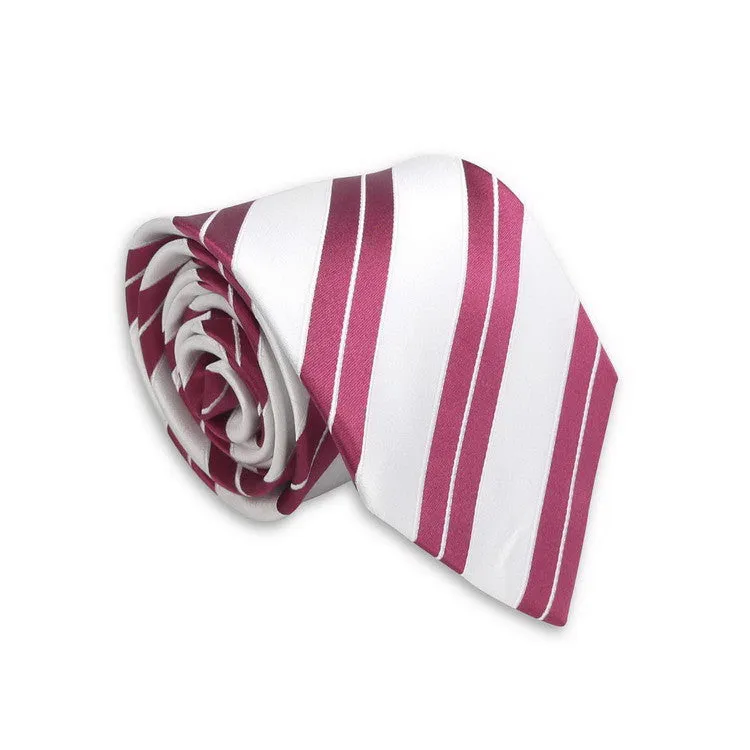 Red and White Stripe Necktie Set JPM98M