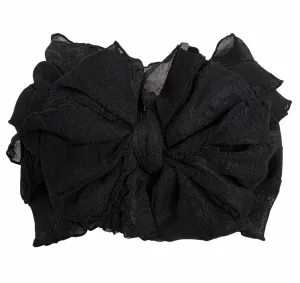 Rockin Royalty Baby Girls Black Ruffled Headband