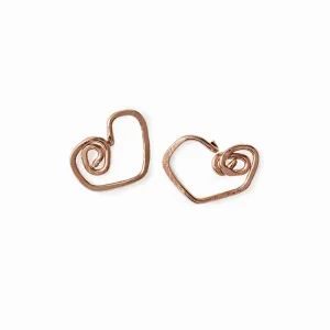 Rose Gold Heart Stud Earrings