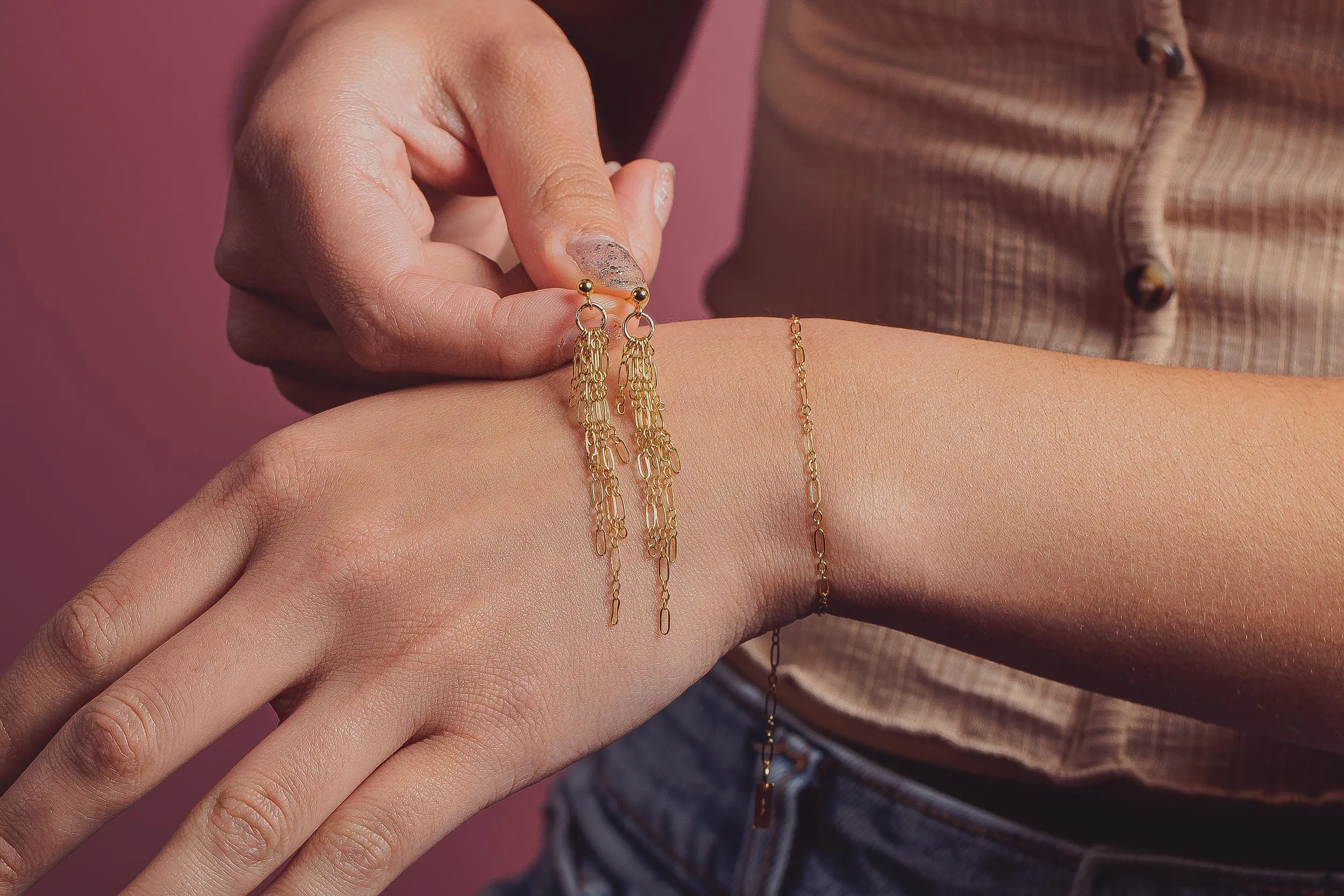 Sadie Chain Tassel Earrings