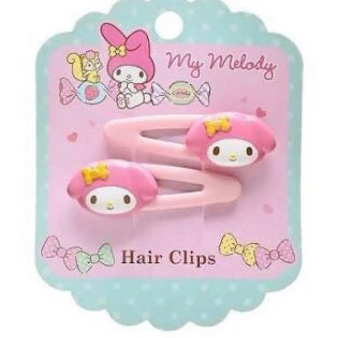 Sanrio Mascot Hair Clips 2-Pcs Set (Little Twin Stars, Hello Kitty, My Melody)