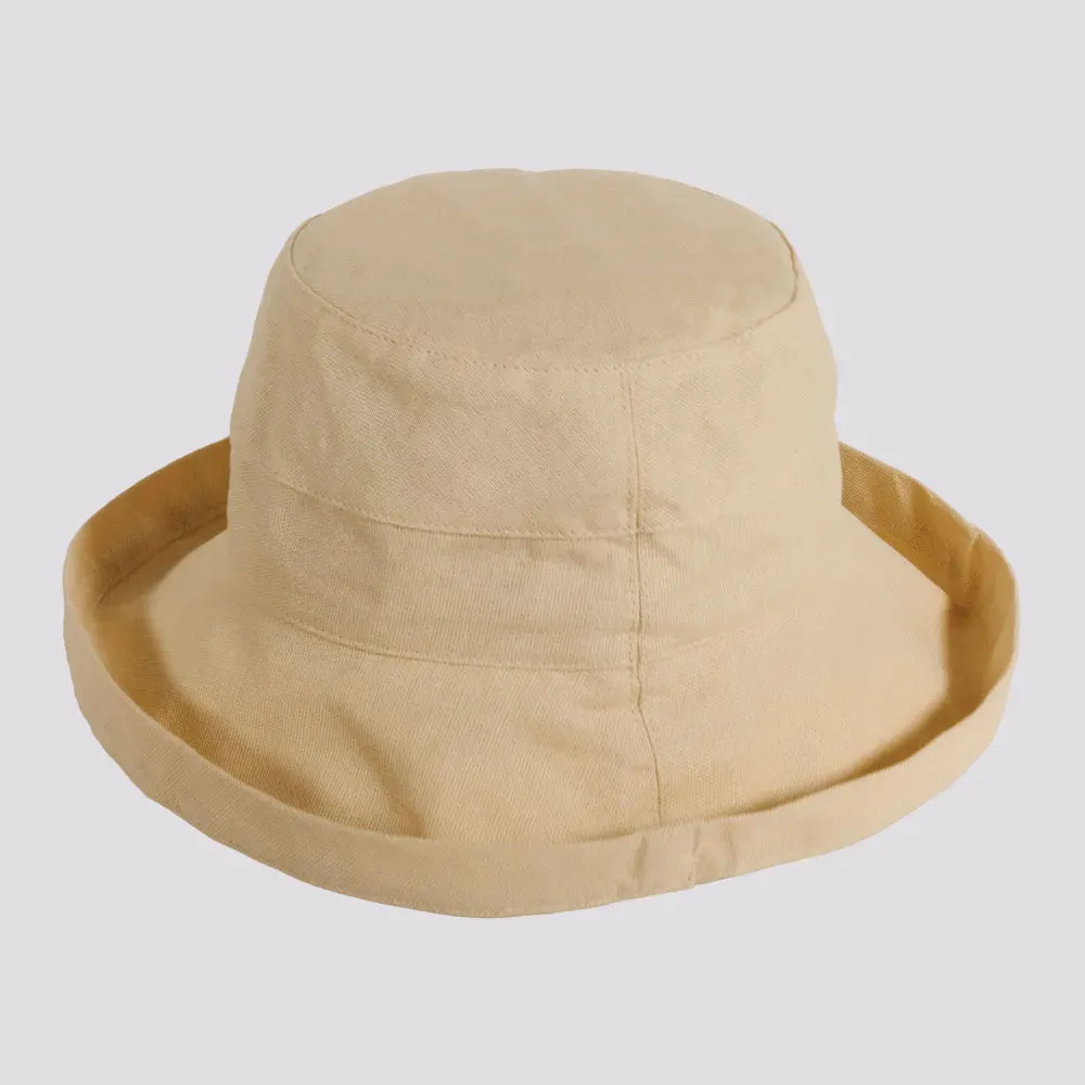 Sausalito | Womens Cotton Sun Bucket Hat with Upturn Brim