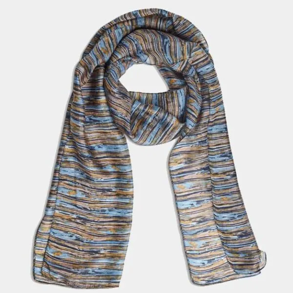 Silk Scarf - Shore Blue