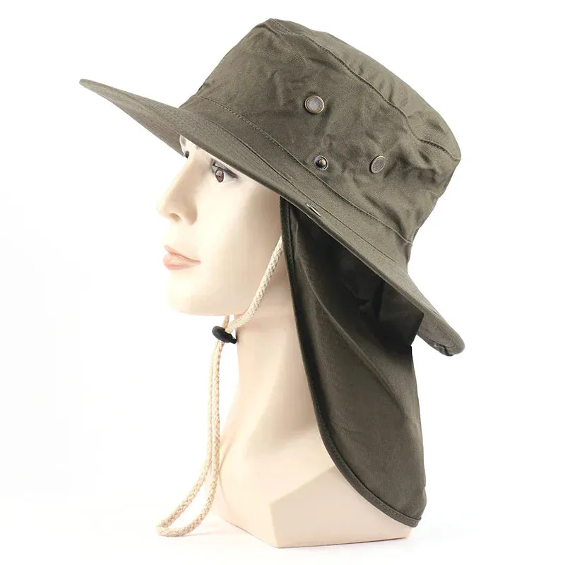 Summer Boonie Hats With Neck Flap Bucket Cap