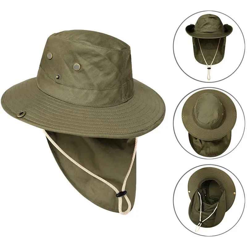 Summer Boonie Hats With Neck Flap Bucket Cap