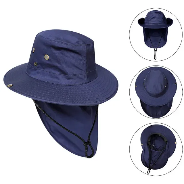 Summer Boonie Hats With Neck Flap Bucket Cap