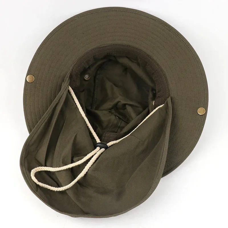 Summer Boonie Hats With Neck Flap Bucket Cap