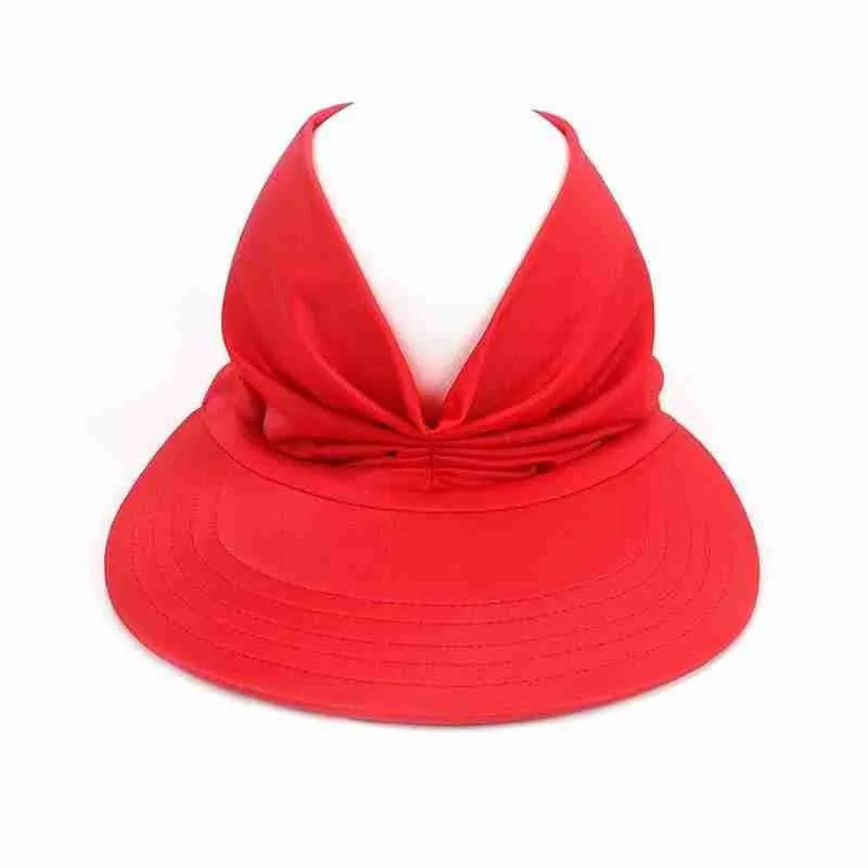 Summer Sun Visor with Elastic Hollow Top Hats