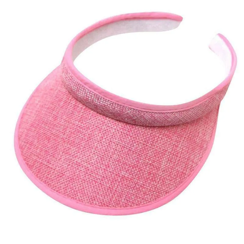 Summer Sun Visor with Elastic Hollow Top Hats