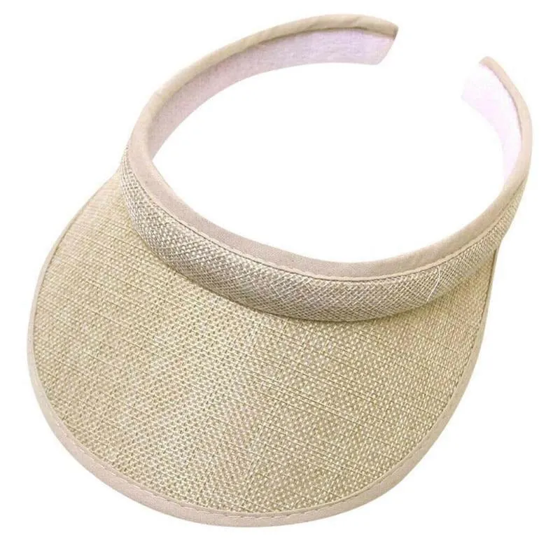 Summer Sun Visor with Elastic Hollow Top Hats