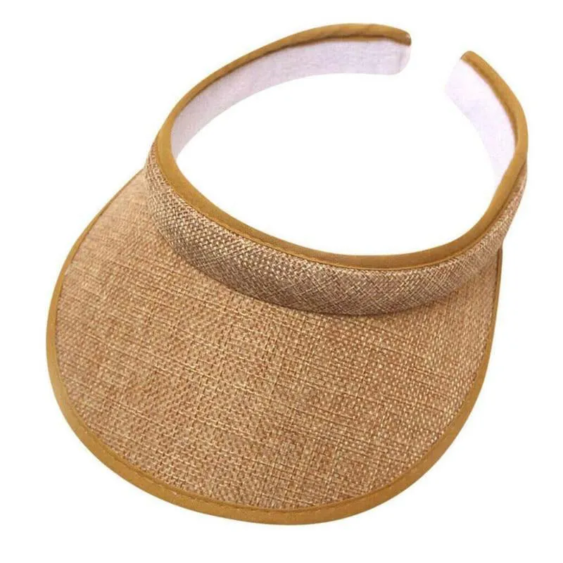 Summer Sun Visor with Elastic Hollow Top Hats