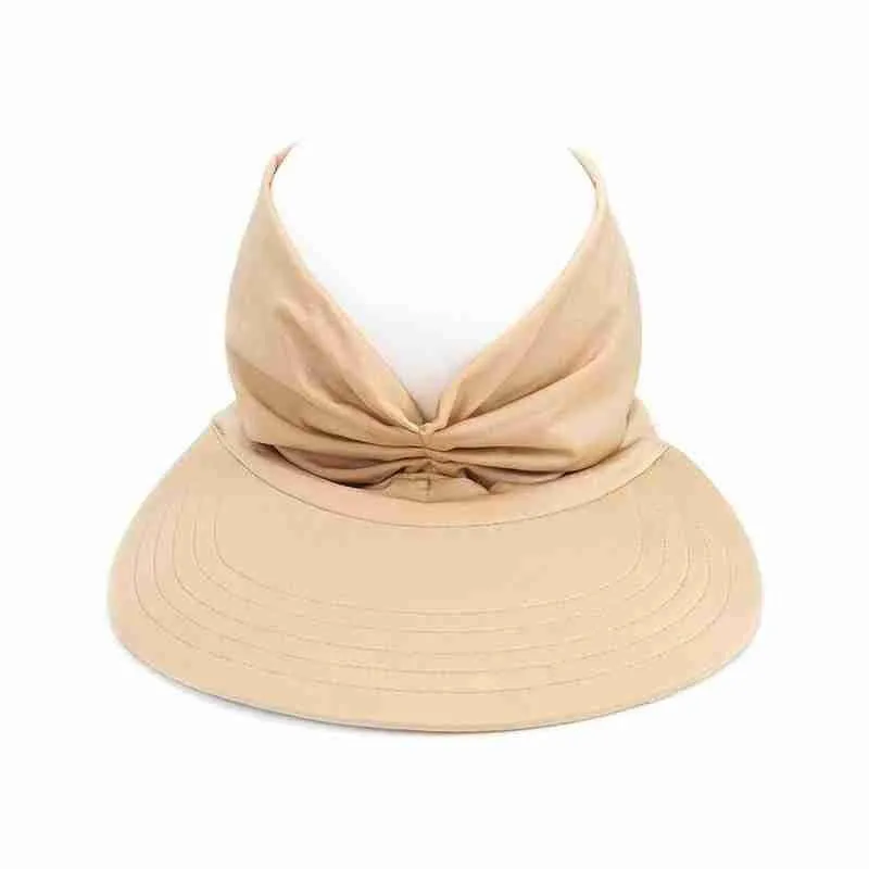 Summer Sun Visor with Elastic Hollow Top Hats