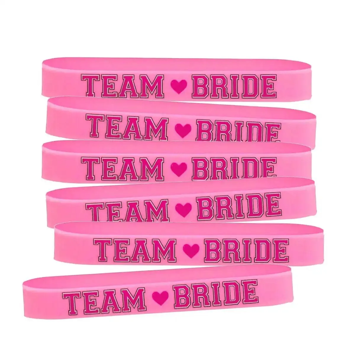 Team Bride Silicone Bracelets - 6 Pkt