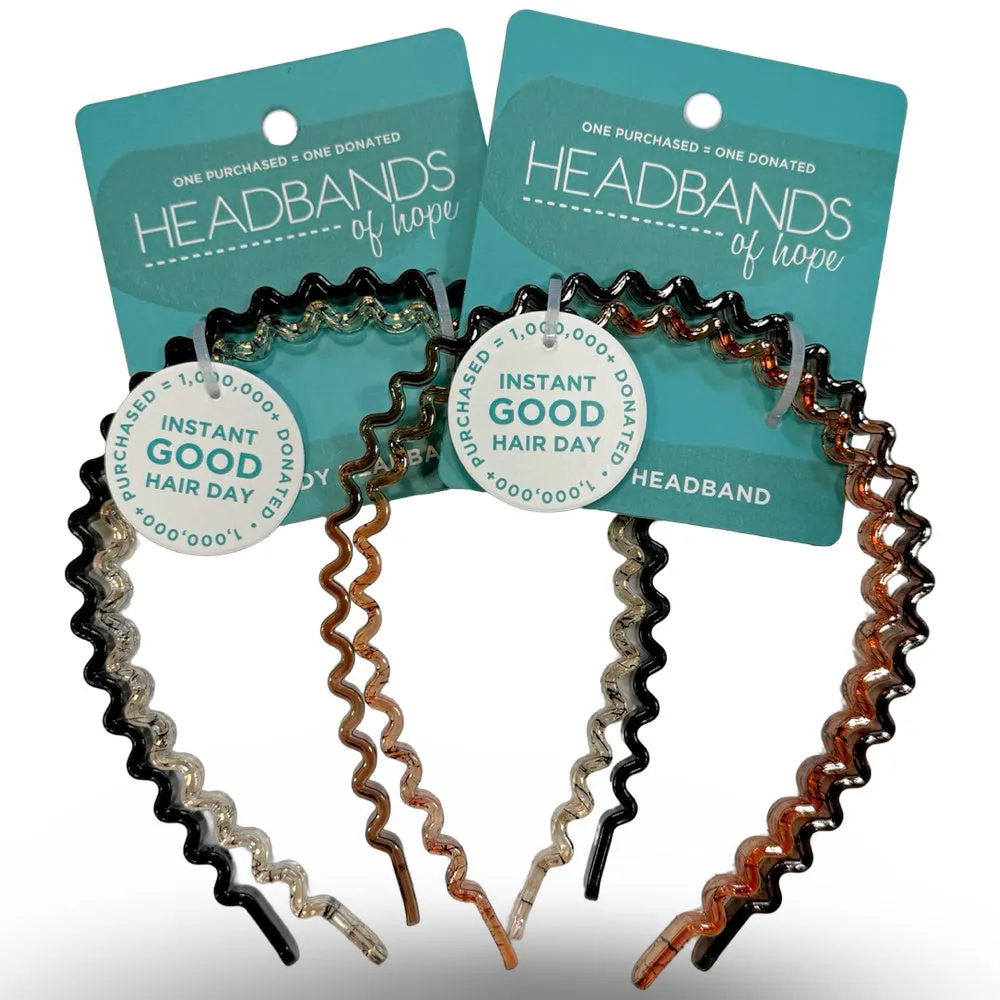 Thin Wavy Headband Set - Brown Shades